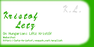 kristof letz business card